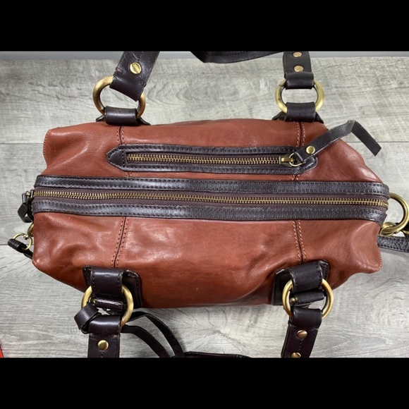 Lucky Brand Buttery Soft Brown Leather Shoulder Bag Satchel Hobo Boho Purse - Picture 6 of 8